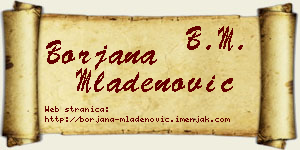 Borjana Mladenović vizit kartica